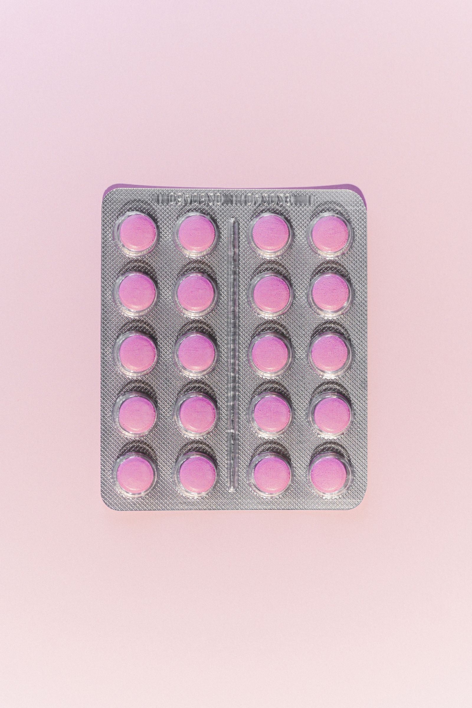 Tablets sealed in a silver pharmaceutical blister pack