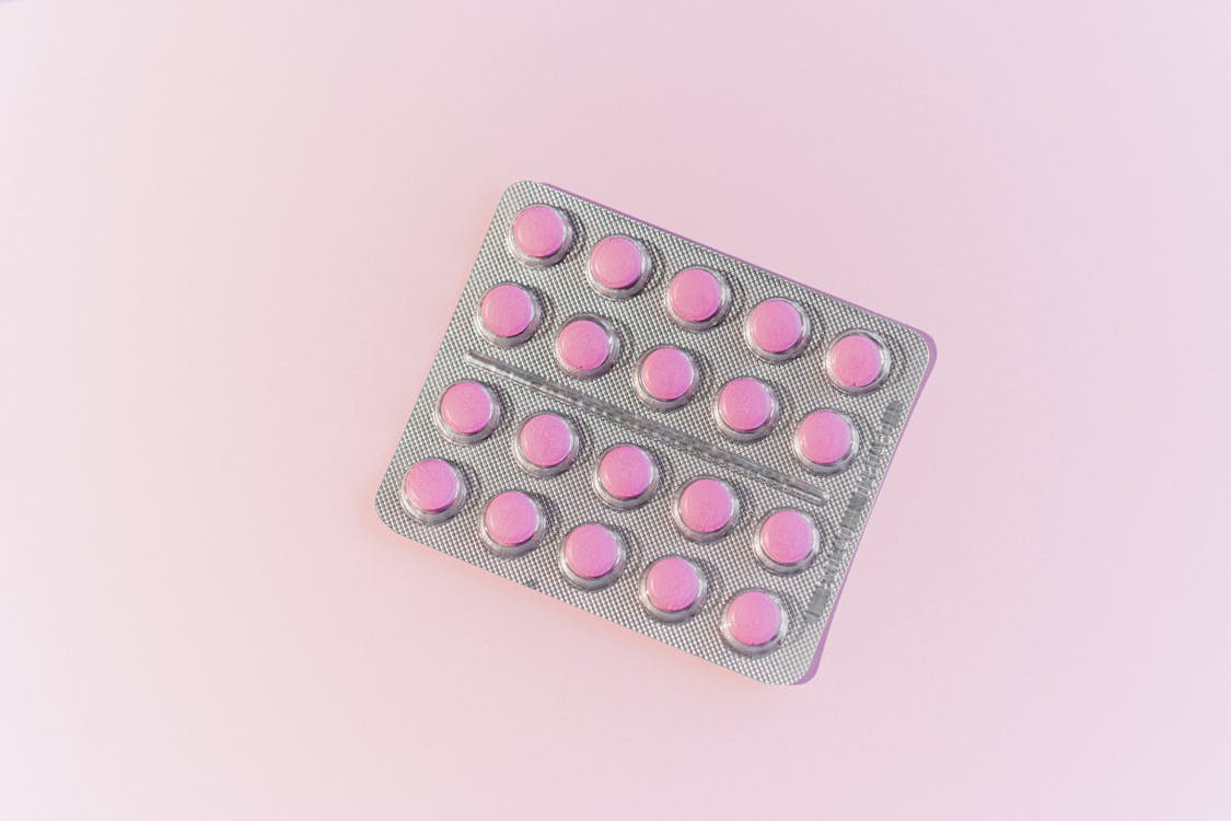 Free Pink Tablets in Blister Pack Stock Photo