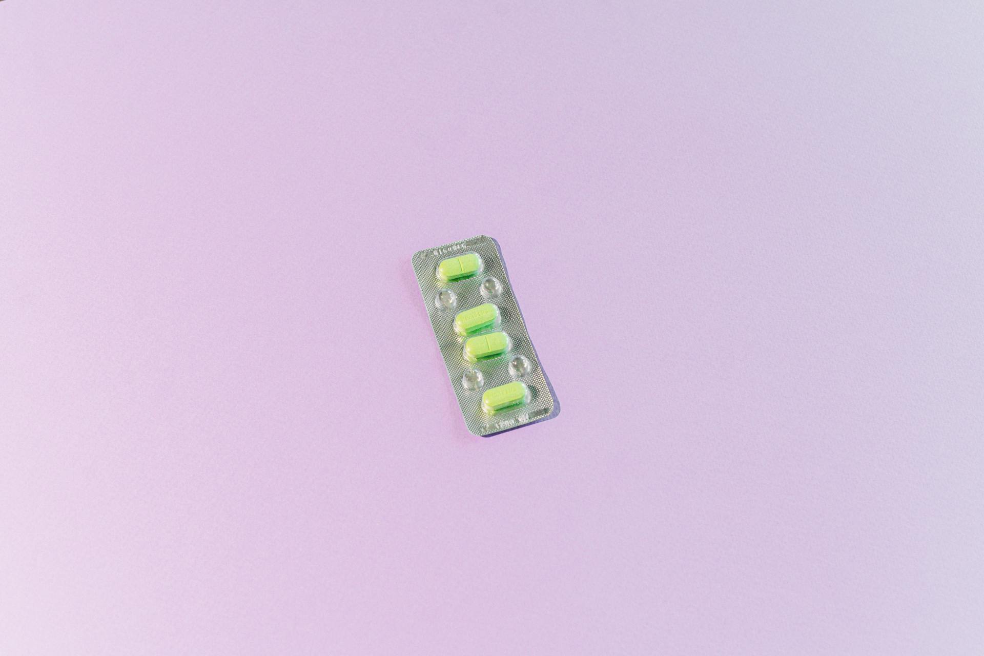 Green Pills on Blister Pack