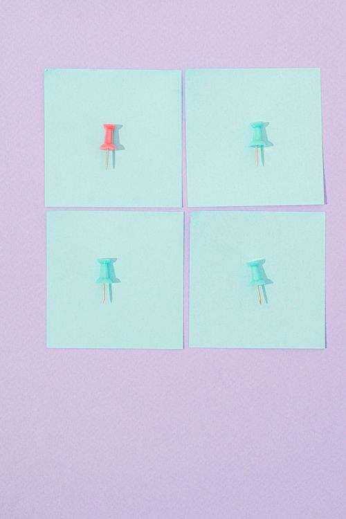Sticky Note Pin Real Pins on Sticky Notes · Free Stock Photo