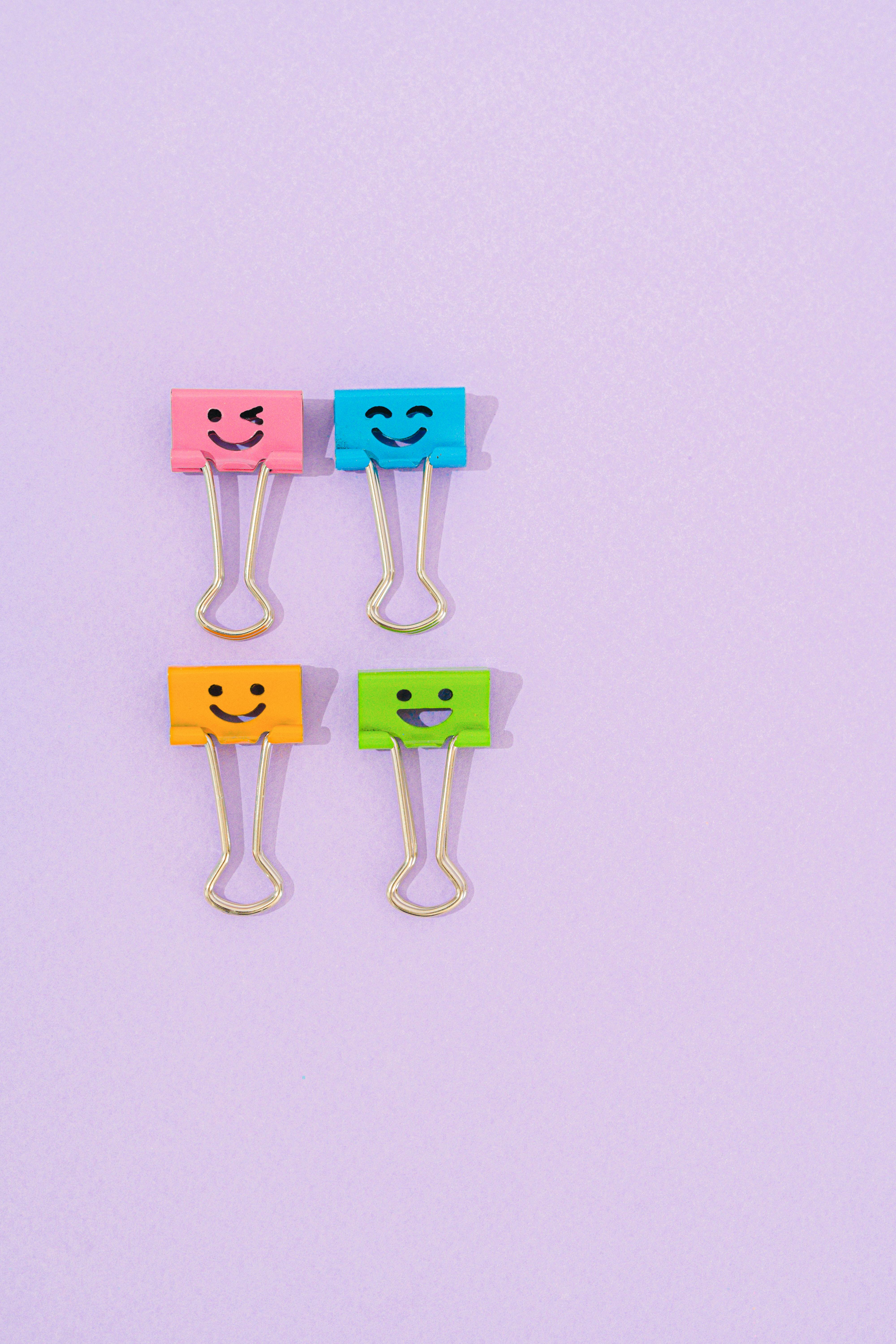 binder clips with smiling faces