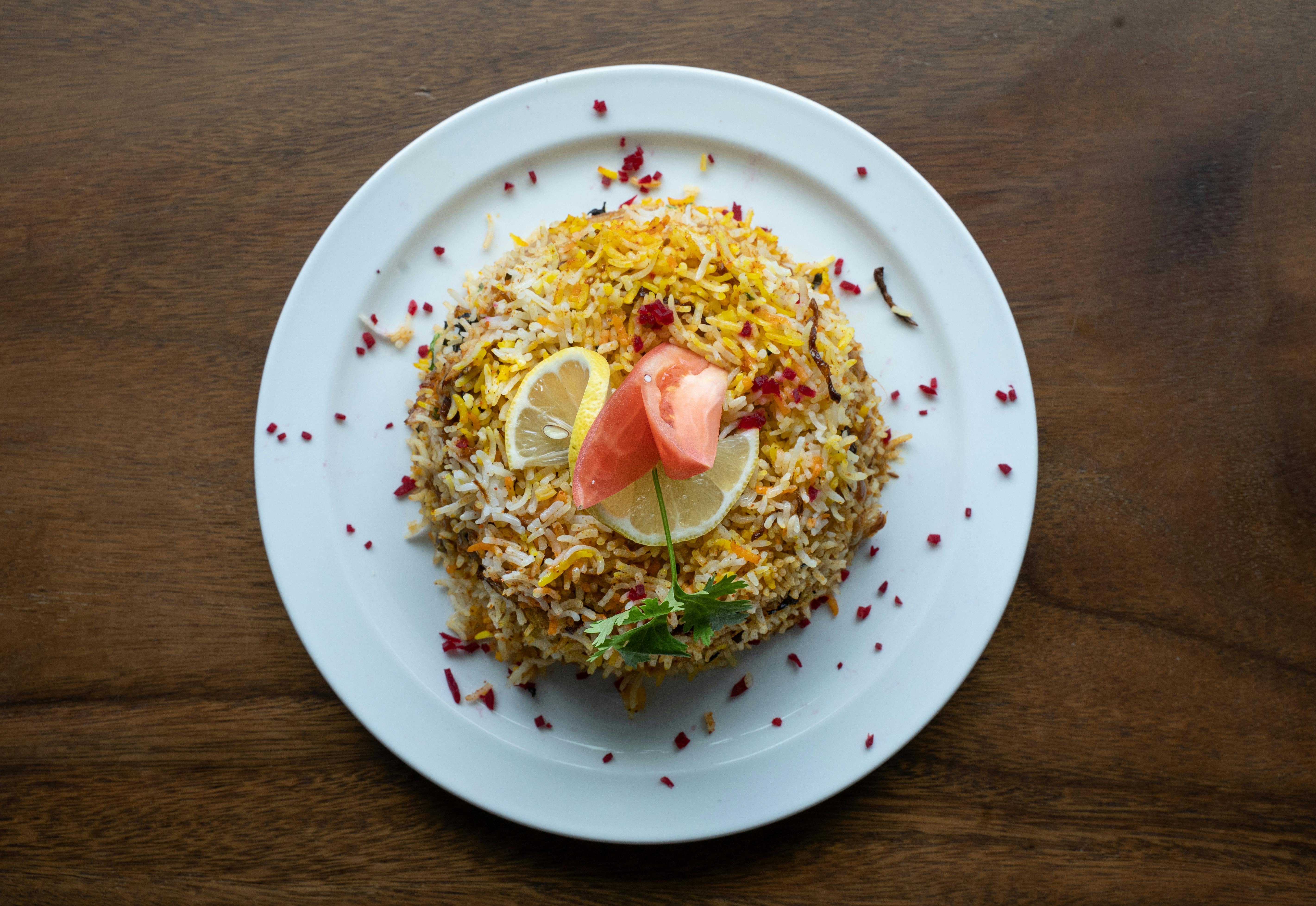 Free Biryani on the Plate Stock Photo