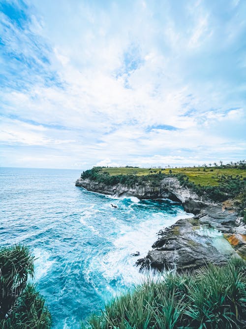 Cliff Rocks on Seashore