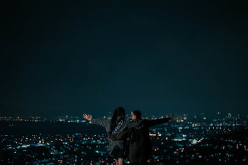Couple Together in City at Night