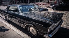 Black Sedan on Road Photography