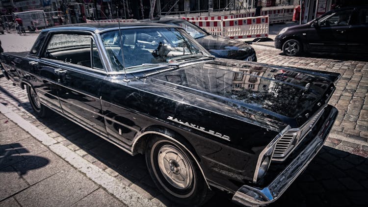 Black Sedan On Road Photography