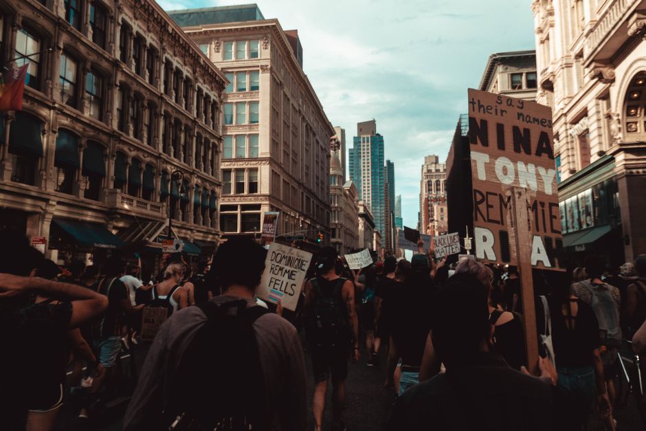 Civil rights activists marching peacefully in 1964 Civil rights activists marching peacefully in 1964