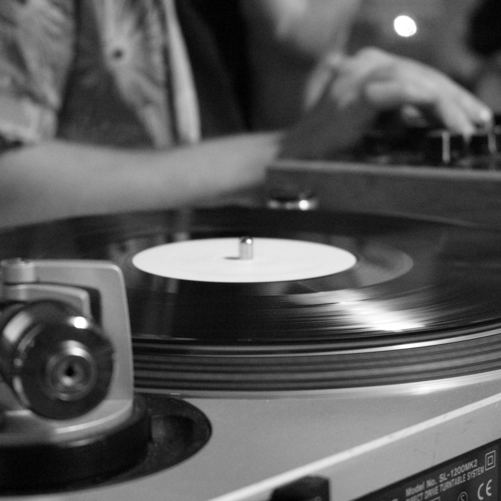 Vinyl spinning, motion blurred