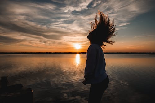 Free Woman Flipping Her Hair Stock Photo