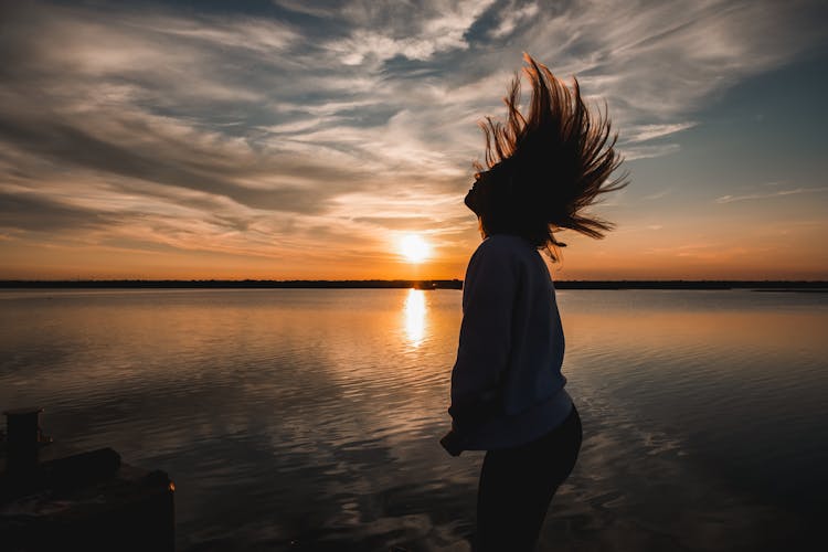 Woman Flipping Her Hair