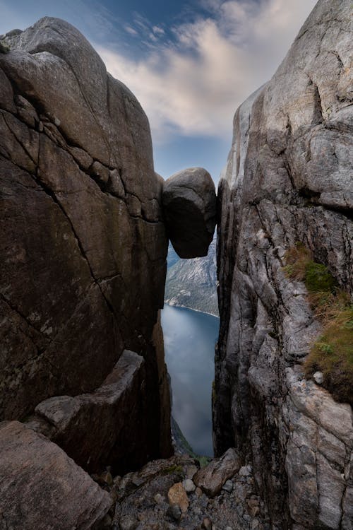 Rock Formations Near Body of Water