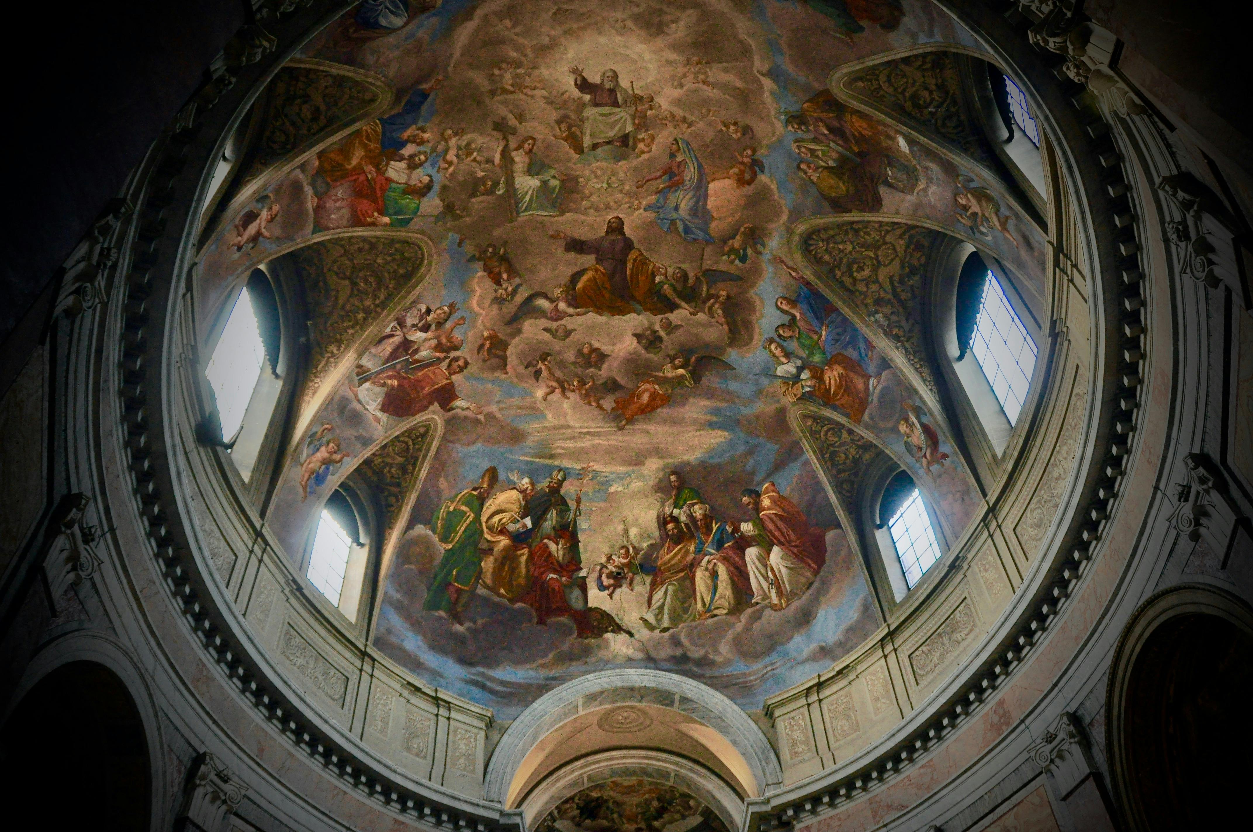 Painting Of Jesus Christ Biography Of Church Ceiling Free Stock