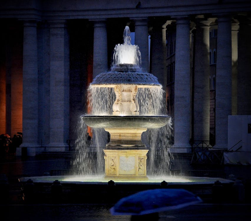 Free stock photo of fountain, night, st peter
