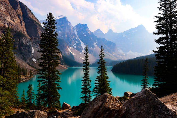 Rocky Mountains And A Lake