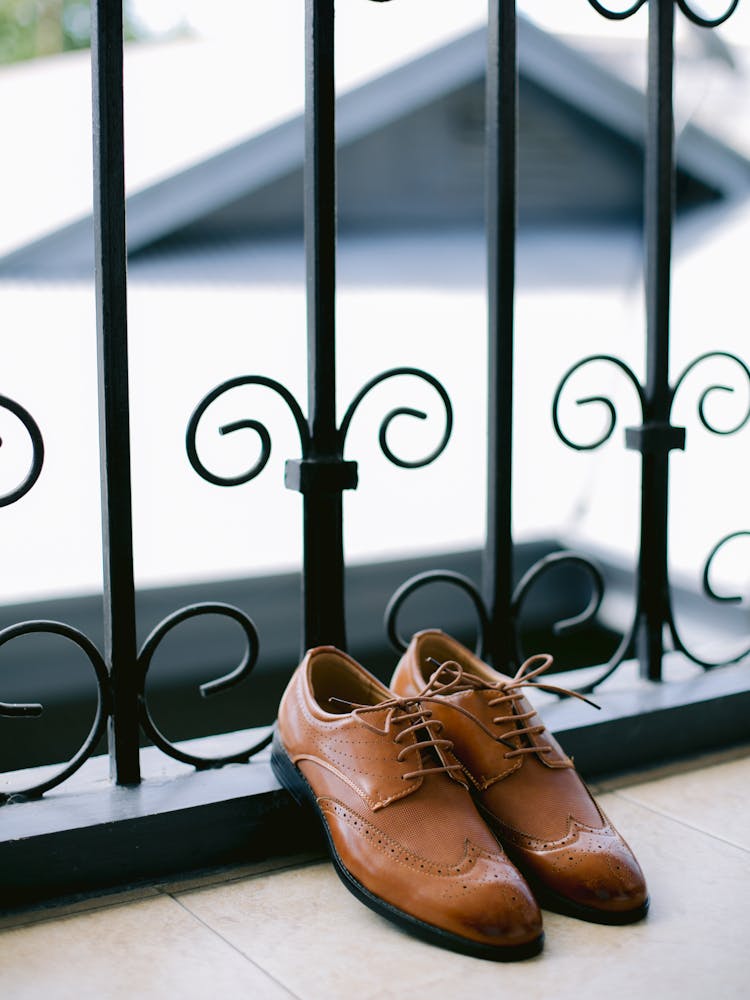 Classic Men Shoes On Balcony