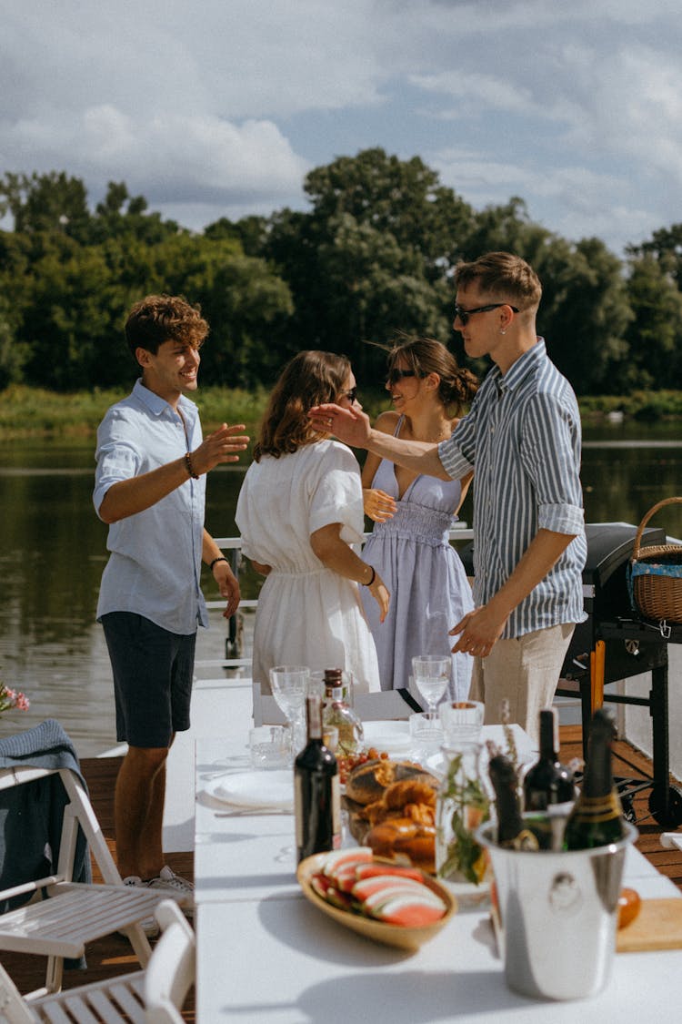 Group Of Friends Having A Party On A Yacht