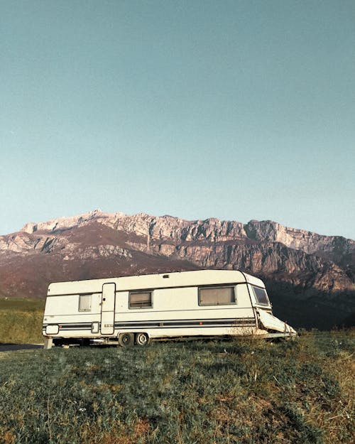 Camper Trailer in Mountains