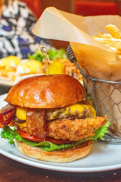 Close-Up Shot of a Burger