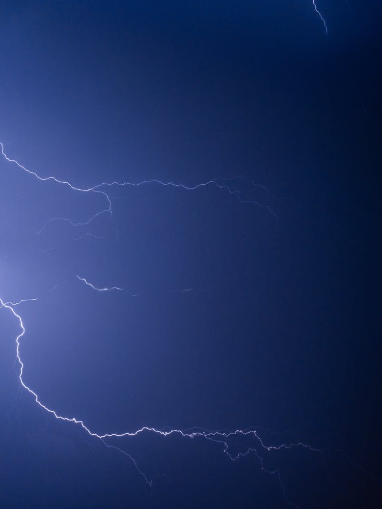 Lightning In Blue Sky