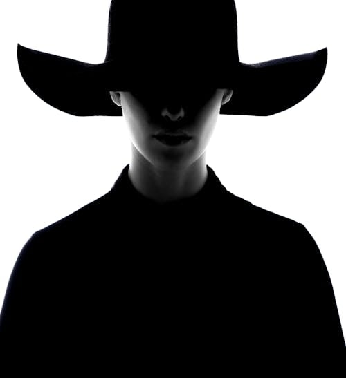 Základová fotografie zdarma na téma černobílý, jednobarevný, klobouk