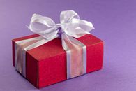 Pink and White Gift Box With White Ribbon