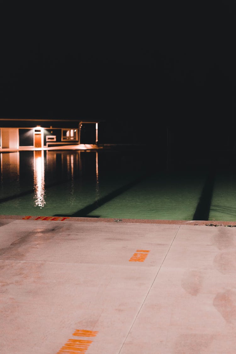 
A Swimming Pool At Night