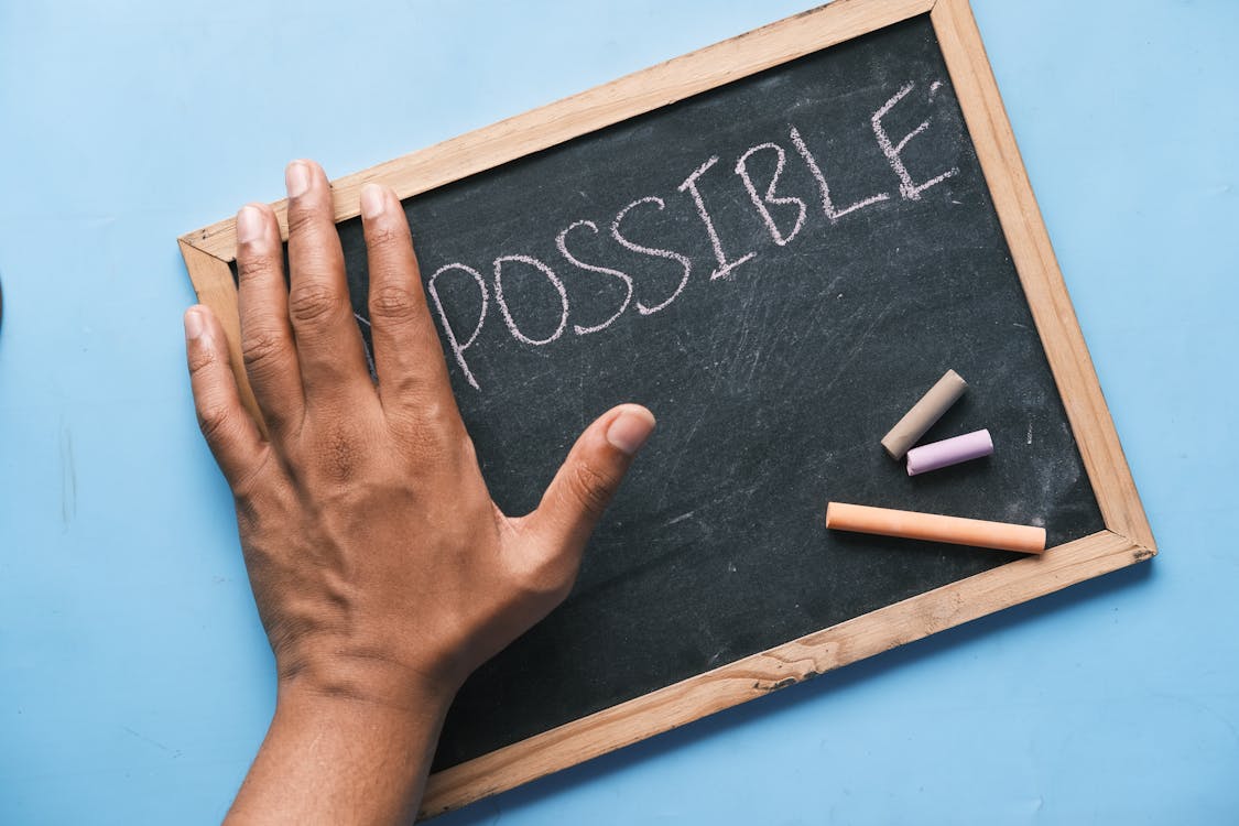 Free Possible Written on a Chalkboard Stock Photo