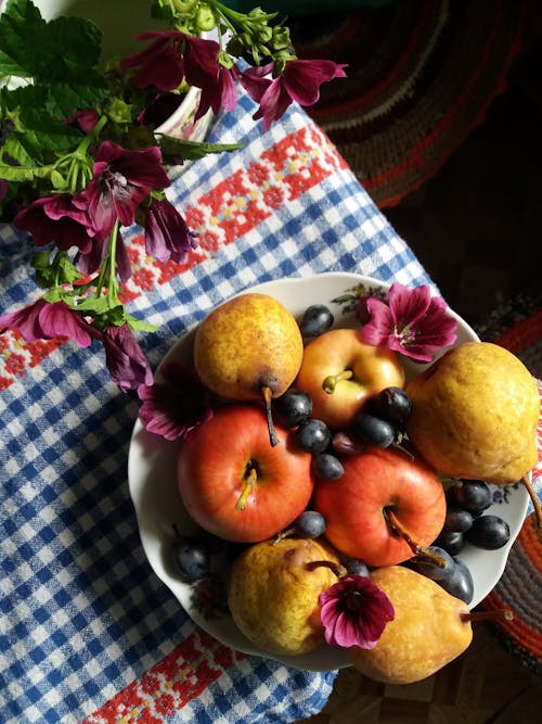 Fruits on White Plate