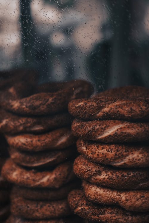 Free Bread on a Display Glass Stand Stock Photo