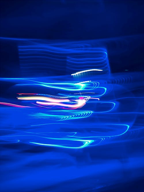 Blurred Photo of Blue Lights