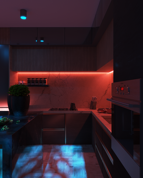 Dim Lighting In Kitchen Dimly Lit Kitchen with a Modern Interior · Free Stock Photo