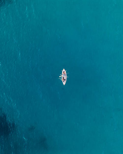 Aerial Shot of a Boat on the Sea
