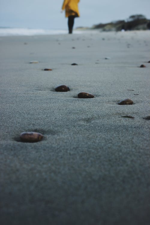 Stones on Beach Sand