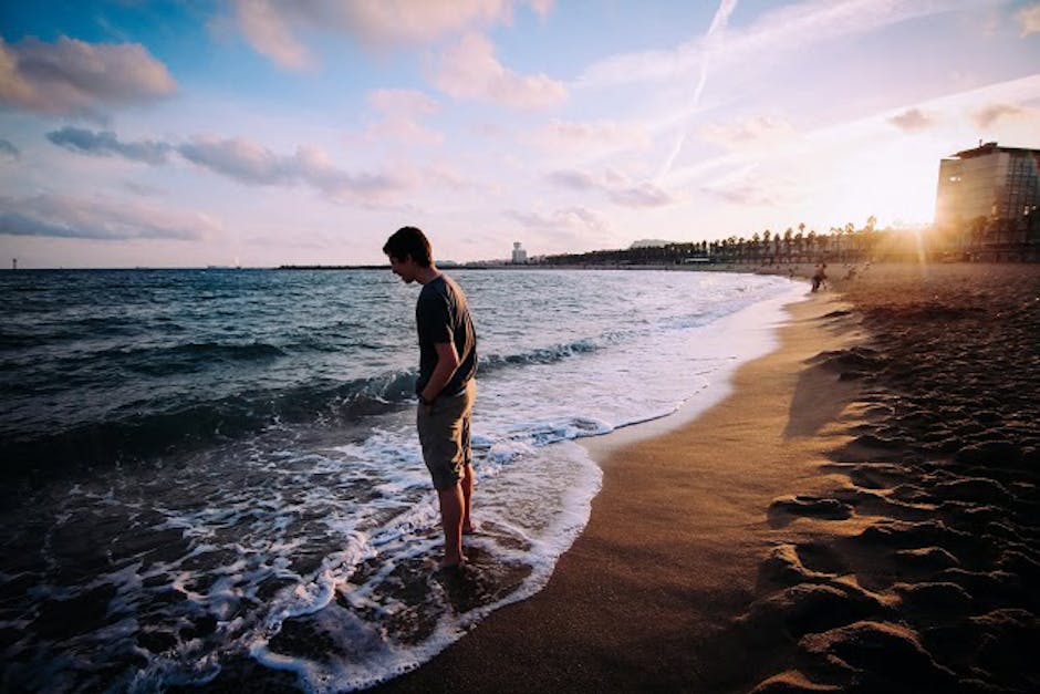 beach, holiday, man