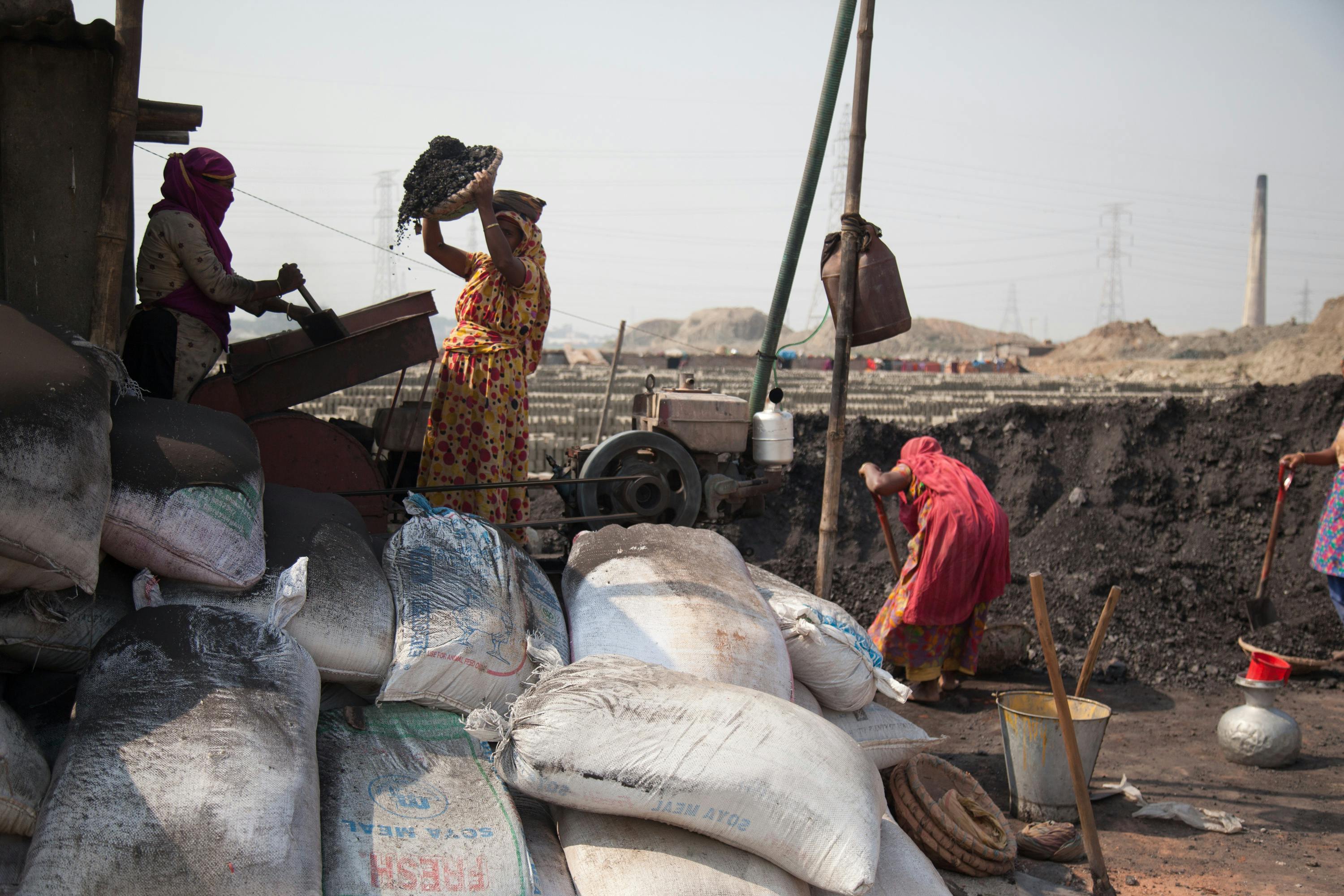 people working on the construction site