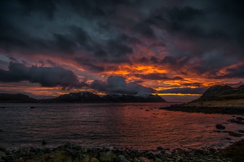 Foto d'estoc gratuïta de alba, capvespre, fiord