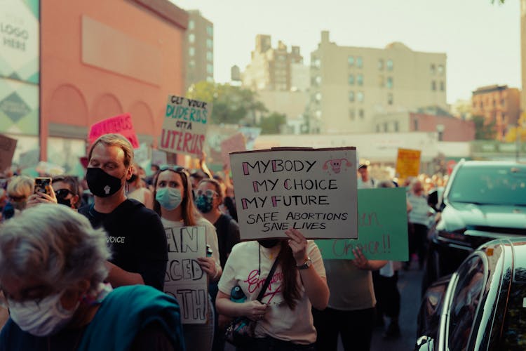 People Protesting On Street