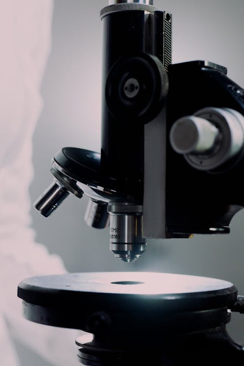 Close up view of microscope