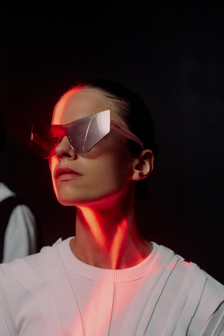 Portrait Of Woman In Futuristic Sunglasses