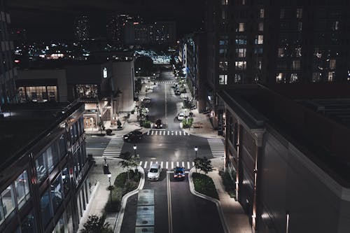 Cars on the Road at Night