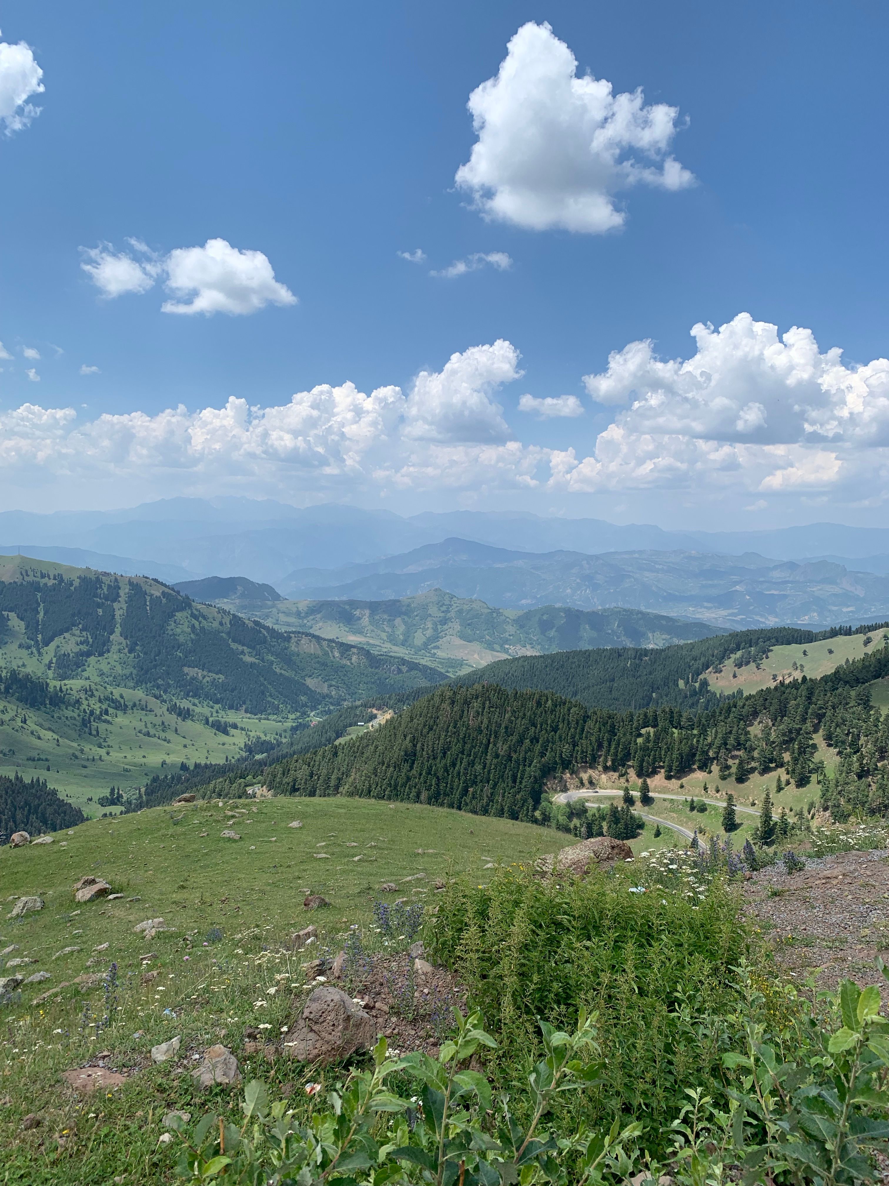 A Green Mountains Under the Blue Sky and White Clouds · Free Stock Photo