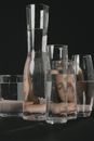 Studio shot of glasses with reflection of girl