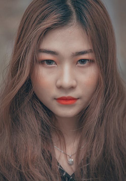 Free Closeup Photo of Woman in Red Lips Stock Photo