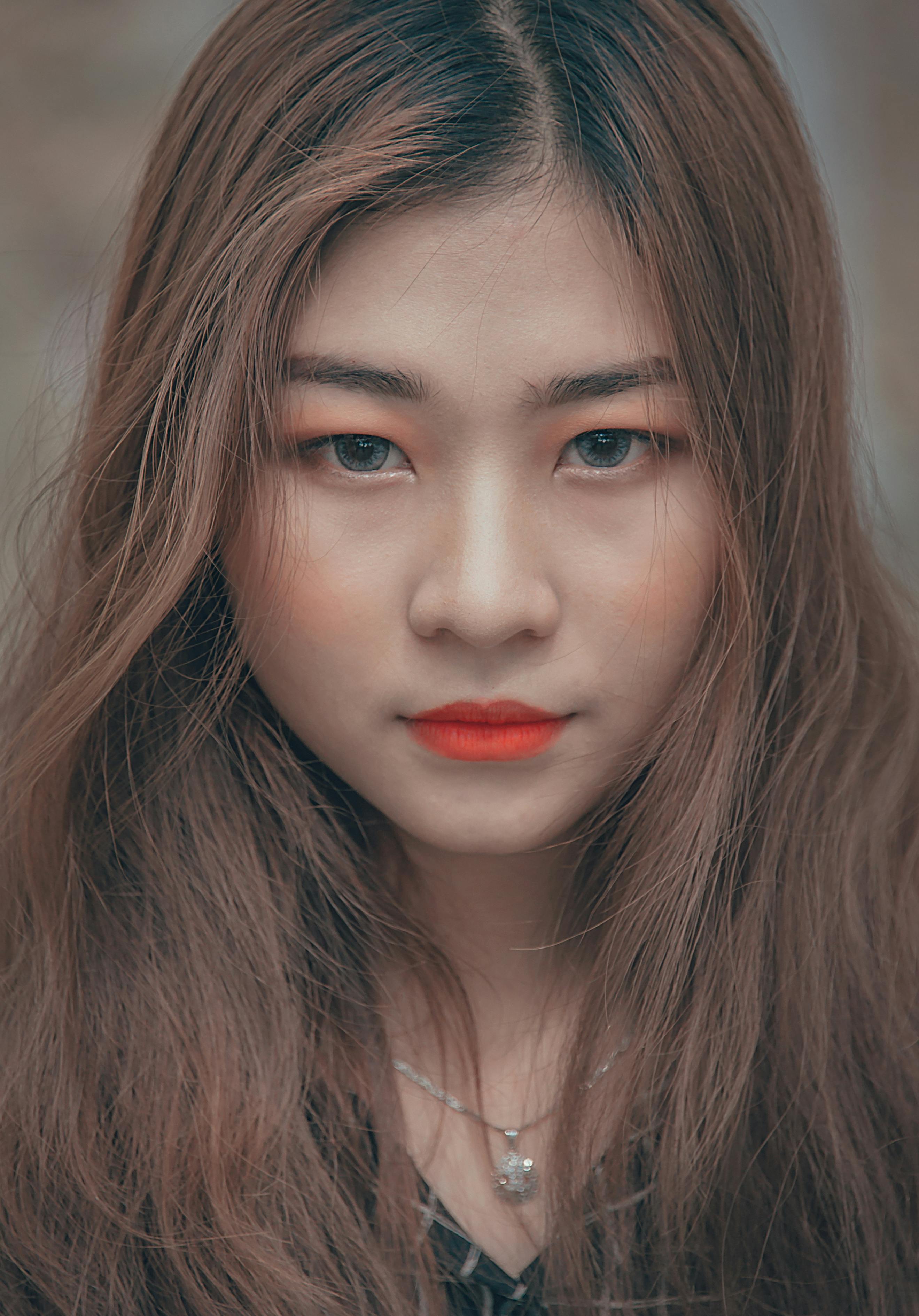 Woman Wearing Black Mascara and Red Lipstick \u00b7 Free Stock Photo