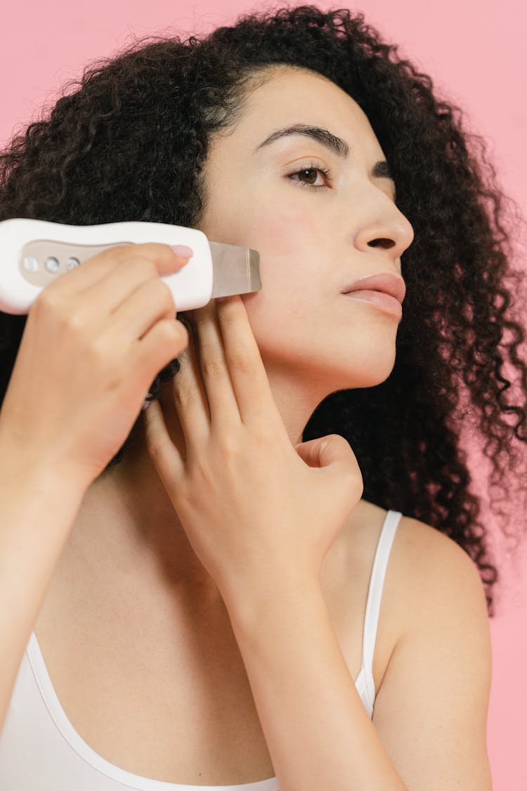 Woman Doing A Cavitation Peeling