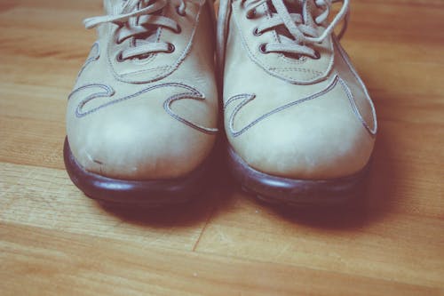 White Leather Lace Up Shoes