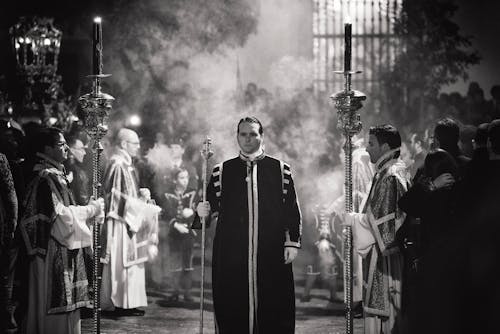 Grayscale Photography Of Priests