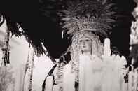 Grayscale Photo Of Religious Statue