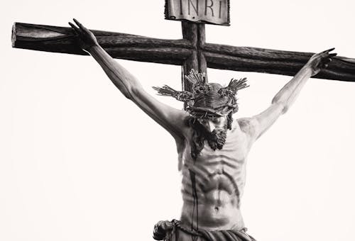 Grayscale Photo Of The Crucifix