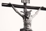 Grayscale Photo Of The Crucifix